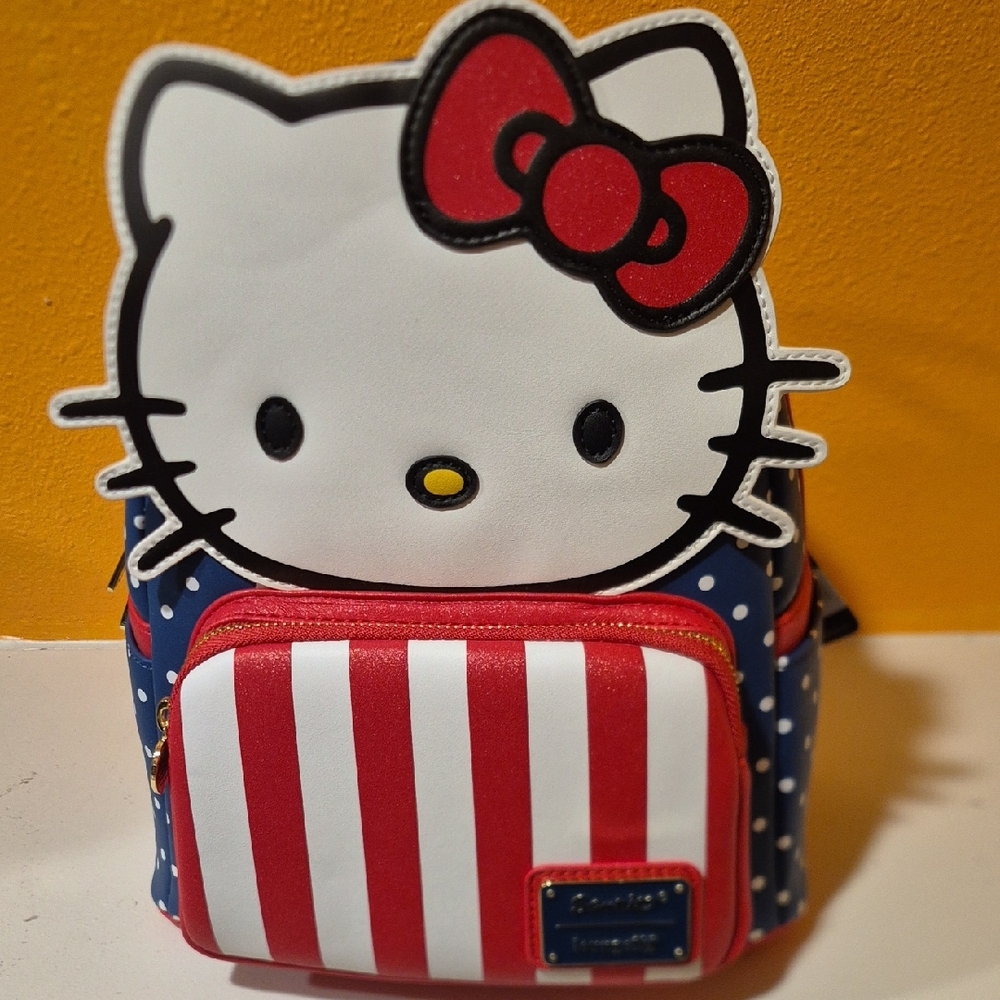 Hello Kitty Striped Red and Blue Backpack